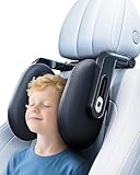 Kopfstütze Auto Kinder & Erwachsene | 2025 Neueste 360° drehbare Reisekopfstütze mit 3-Punkt-Mechanik | Atmungsaktive Memory-Schaum-Nackenstütze | Nackenkissen für Autoschlaf (Schwarz +2 Stück)