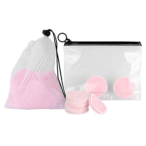 Lukovee Almohadillas Removedor de Maquillaje Reutilizables, 12/16 Piezas Toallitas Desmaquillante Skincare, Limpiadora de Maquillaje Almohadillas de Algodón Toalla de Cara Lavables Suave Confortable