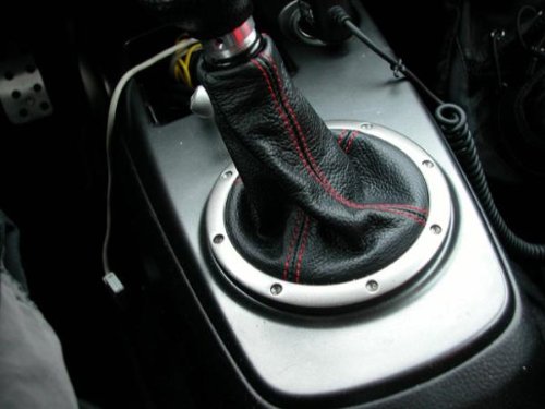 Redlinegoods Shift Boot - 5-Spd Compatible With Mitsubishi Lancer Evo 7/8/9 2001-07. Black/Red #TOP4
