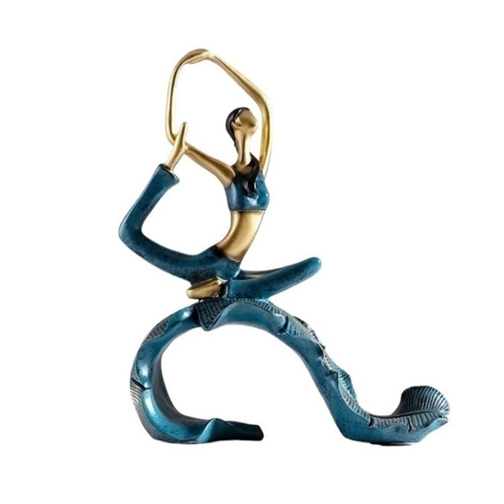 zhuyanbo007 Desk Statue, Creative yoga action girl modeling crafts exquisite resin abstract figure sculpture,23 * 8 28cm