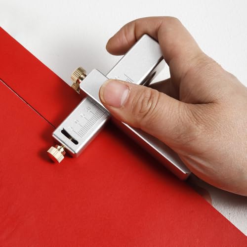 SiiRo Leather Strap Cutter Aluminium Alloy Leather Strip Cutting Machine Adjustable Manual Leather Belt Cutter Tool for DIY Leathercraft