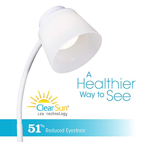 Ottlite Clarify Led Desk Lamp With 4 Brightness Settings – Touch Activated Controls, Modern White Design, Clearsun Led Lighting, Flexible Neck, For Work, Study, Reading, Crafting #TOP1