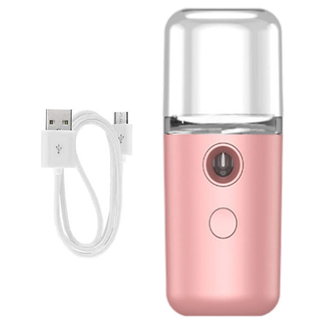 Vaporizzatore per il viso Umidificatore per spruzzatore per il viso Portatile Handy Mister Beauty Cura della pelle Macchina ricaricabile USB 30ml Rosa per uso domestico