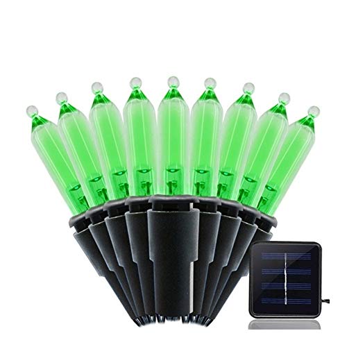Guirlande lumineuse solaire M5 de 50 ou 100 LED câble transparent extérieur vert