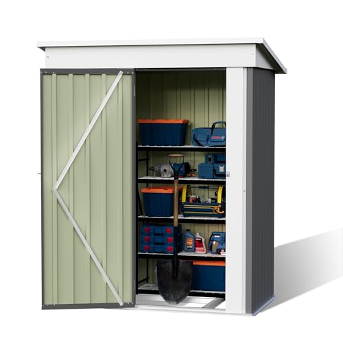 Image of Patiowell 5x3 FT Outdoor Storage Shed with Floor Frame, Small Metal Sheds