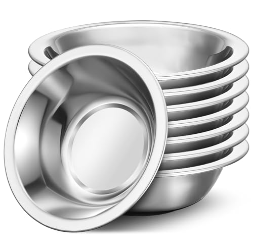 Offiper 304(18/8) Stainless Steel Mixing Bowls for Kitchen, 8 Pack 6.3" 13.67 fl.oz Small Metal Mixing Bowls Set Stackable for Baking Serving Cooking Food Prep Storage Dishwasher Safe Lightweight by Offiper - Used condition - US$19.83
