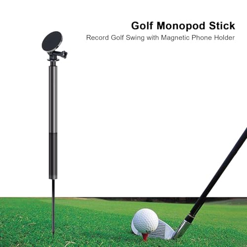 Soporte de golf para teléfono y trípode monopod extensible ajustable para vídeos en césped 4