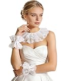 Yezmo Neck Ruffle Collar Cuffs Set, Vintage Detachable Clown Collar Costume Accessories for Women Men for Read Across America Day Renaissance Victorian Lolita Dress Up