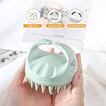 Sndyi Scalp Massager Shampoo Brush, Scalp Scrubber with Soft Silicone Bristles, Scalp Exfoliator for Dandruff Removal, Scalp Massager for Hair Growth, Wet Dry Hair Brush for Scalp Care, Green - Image 4