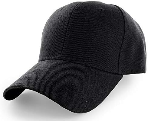 Kangora Plain Baseball Cap Adjustable Men Women Unisex | Classic 6-Panel Hat | Outdoor Sports Wear (20+Colors) (Black)