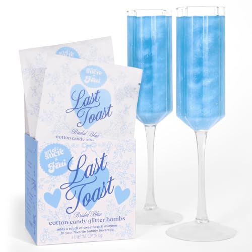 Image of xo, Fetti x Art of Sucre Bridal Blue Cotton Candy Glitter Drink Bombs - 4 pc, Edible Glitter | Bachelorette Decorations, Birthday Party Favor, Wedding Shower Supplies, Bridesmaid Gift