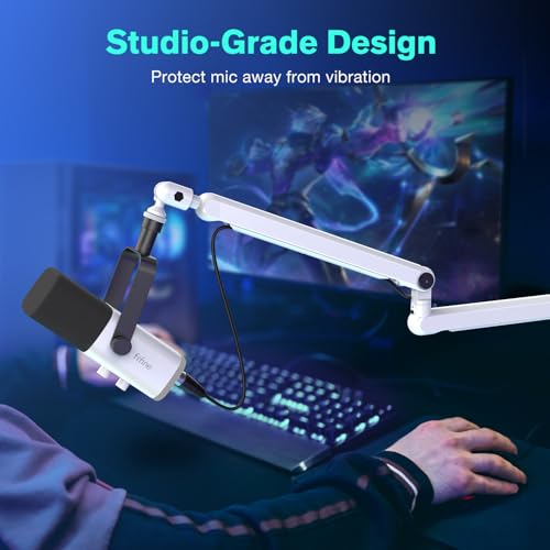 image for FIFINE Boom Arm Mic Stand, Low Profile Microphone Arm Stand, Podcast M