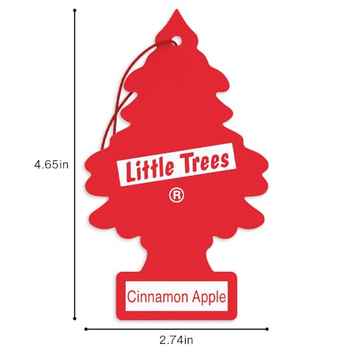 Image of LITTLE TREES Car Air Freshener | Hanging Tree Provides Long Lasting Scent for Auto and Home | 24 Air Fresheners |Cinnamon Apple