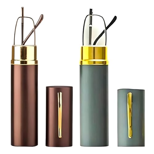 Image of SAVY Metallic Compact Colored(Golden, Brown & Grey) Frame Reading Eye Spectacles Glasses with Eye Protection and No Eye Strain for Men Women with Light Weight Pen Type Case