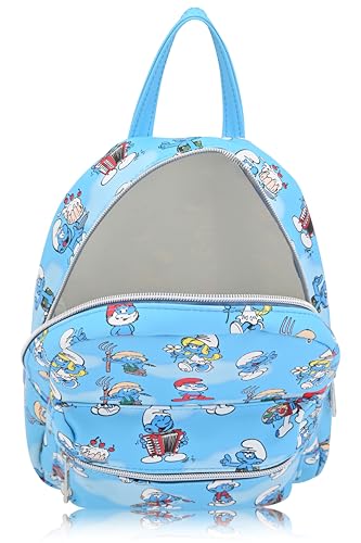 Fast Forward Smurfs Backpack for Women, Men, Boys, Girls, Unisex | Cute PU Leather 10" Smurfs Mini Backpack Purse Shoulder Purse | Smurfs Bag and Smurfs Accessories 6
