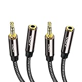 VIOY Paquete de 2 cables de extensión de auriculares de 10 pies, reproductores multimedia