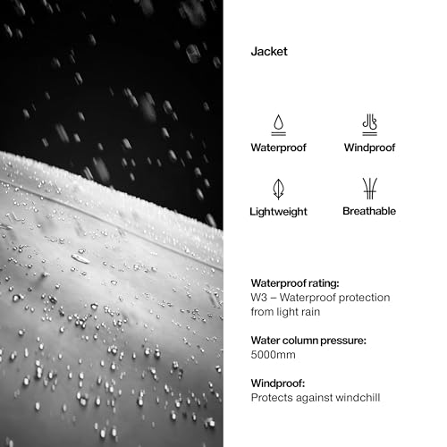 Image of RAINS Waterproof Jacket - Hooded Lightweight Raincoat, Men and Women | Waterproof PU rain jacket for men and women; 5000 mm water column, welded seams, hood with cap, snap placket, fishtail hem