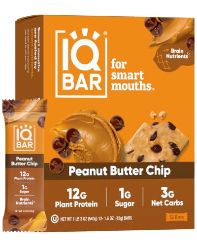 IQBAR Clean Protein Bars, Low Sugar Keto, Peanut Butter Chip
