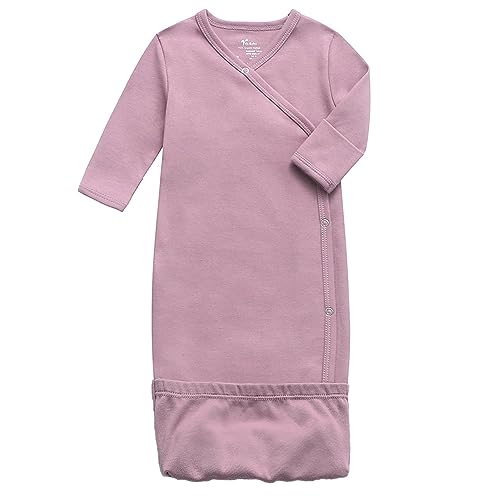 Image of O2 BABY 100% Organic Cotton Kimono Gown with Mittens & Fold-Over Pouch