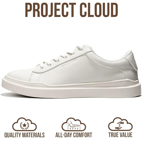 Image of Project Cloud Mens Sneakers - Eco-Crafted Leather Memory Foam Insole Dress Shoes for Men Non Slip Laced-Up Water-Resistant Mens Casual Shoes - Dress Sneakers 2026