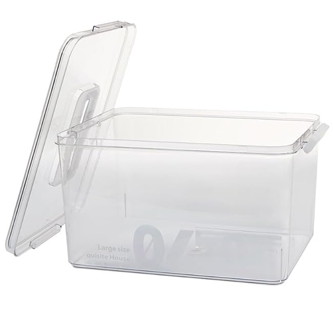 The Lakeside Collection Clear Storage Box with Handle - XL