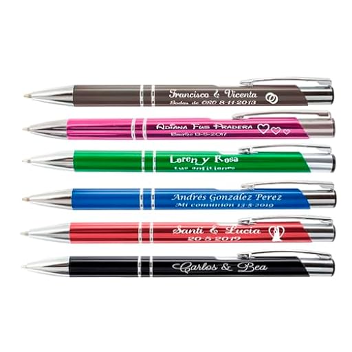 regalo grabado - 25 Bolígrafos Personalizados Metálicos | Grabado de Texto 2 Líneas o Logo | Regalo para Invitados Boda, Comunión, Bautizo, Cumpleaños y Eventos |Bolígrafos Empresas | Unidades (25) | Ya disponible en tu tienda friki favorita! En mundofriki.es!