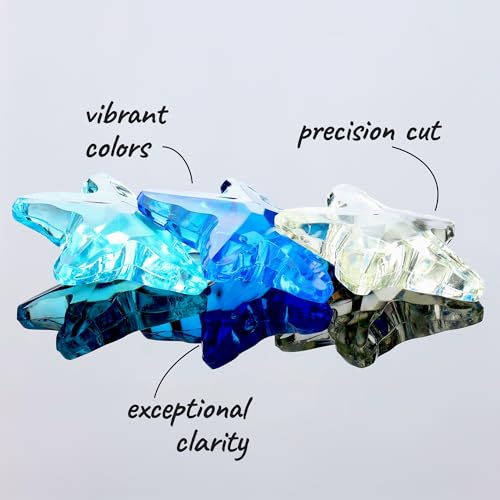 Plastic Stars - Gemstones and Crystals - Pack of 160pcs Vase Filler - Jewels for Crafts - Fish Tank Rocks - Sensory Bin Filler - Gems for Crafting - Fake Ice - Aquarium Stones - Multicolored