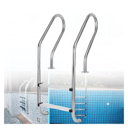 Escalera de piscina de acero inoxidable 2 peldaños miniatura 1