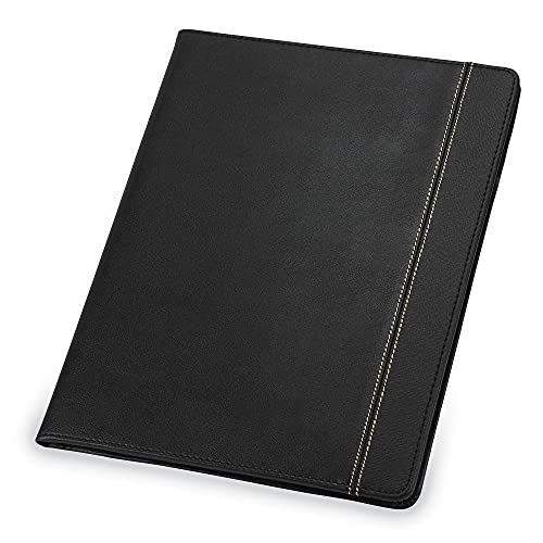 Samsill 71220 Slimline Padfolio Leather-Look/Faux Reptile Trim Writing Pad Black #TOP1