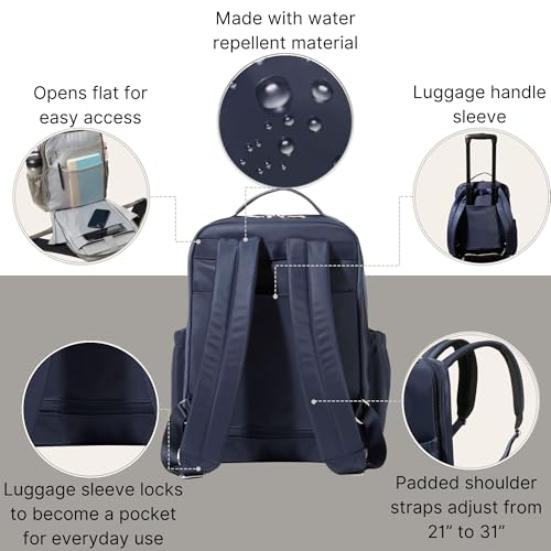 Image of Baggallini Tribeca Expandable Laptop Backpack - 15 inchx11 inch Lightweight RFID Computer Bag for Work & Travel with Luggage Sleeve