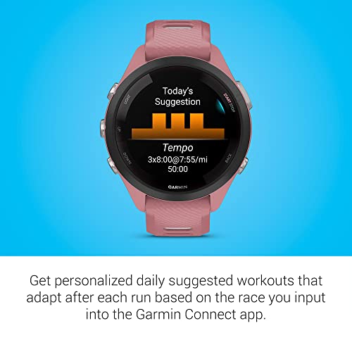 Garmin Forerunner 265S Running Smartwatch f&uuml;r Unisex, 42 mm Gr&ouml;&szlig;e, Hellrosa/Pudergrau