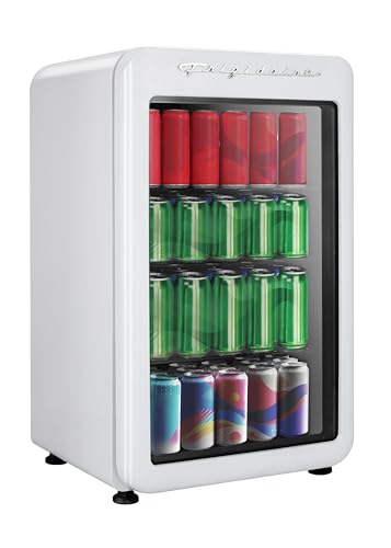 Frigidaire Retro Compact Refrigerator with Glass Door, 3.2 cu ft Countertop Fridge, Rounded Corners, Premium, for Office, Bedroom, Dorm Room, Cabin on Fridge.com