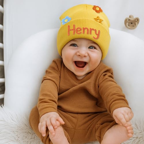 Custom Baby Beanie Hats for Girls Boys Personalized Gift Toddlers Beanies Infants Adults Embroidery Winter Knit Hat3