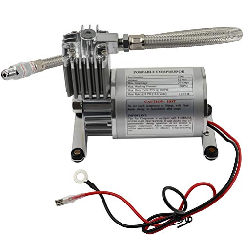 AINTIER Heavy Duty Air Horn Compressor 150 PSI 12V Universal Train Cars Air Horns Compressor for Vehicles Semi Pickup Trucks Air Suspension Compressor Kit Fits all 12V Vehicles Silver