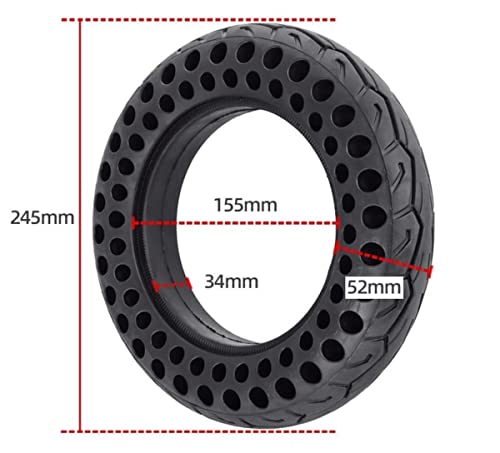 G.V.SHOP 1 Roue pleine de 10 x 2,125 pouces pour scooter électrique Vivobike S2 Max, Vivobike S3 Max, caoutchouc solide, antidérapant, pneu sans crevaison, vous ne creverez plus jamais - Image 3
