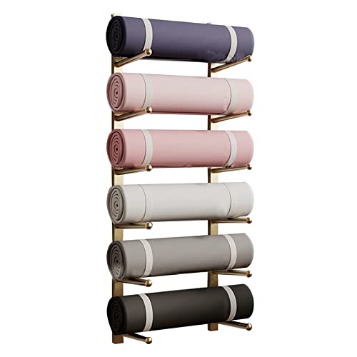 Support de tapis de yoga en métal pour un coin bien-être épuré à la maison