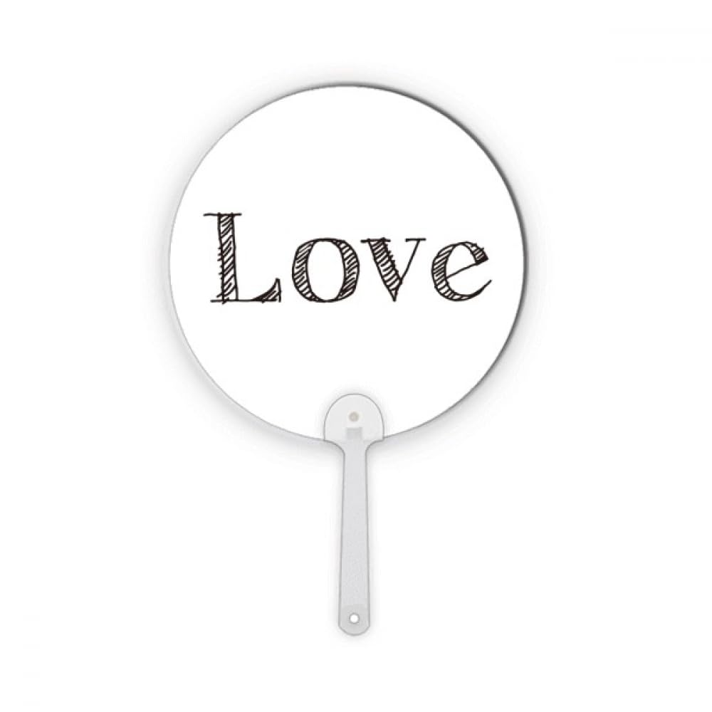 Éventail rond en plastique Love Word avec citation pour la Saint-Valentin