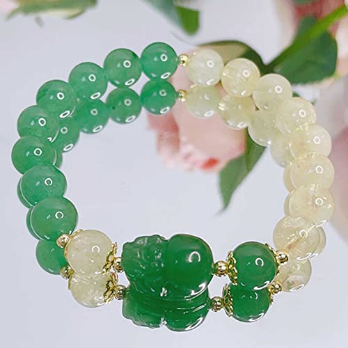 Dragon Aventurine Verte contre le Stress, Feng Shui de Richesse et Perles Chakra Femme - 4