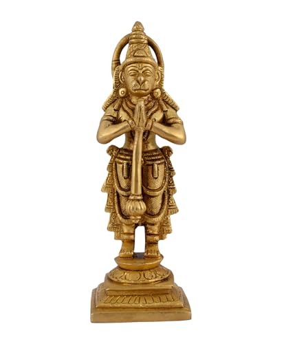 Vintage Gulley Brass Hanuman Idol – Bajrangbali Murti for Pooja R...