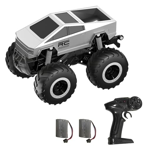 Dodoore Cybertruck Remote Control Car for Kids, 1:16 Scale Waterproof Amphibious Off-Road Pick-up Truck, 2.4GHz 4WD All Terrain Monster Truck RC Cars with Headlights, 2 Batteries for Boys