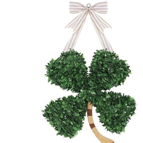 Tachiuwa Door Swag Saint Patricks Day Decoration Hanger Decor Shamrock Wreath Wall Hanging Garland for Party Favors Farmhouse Country