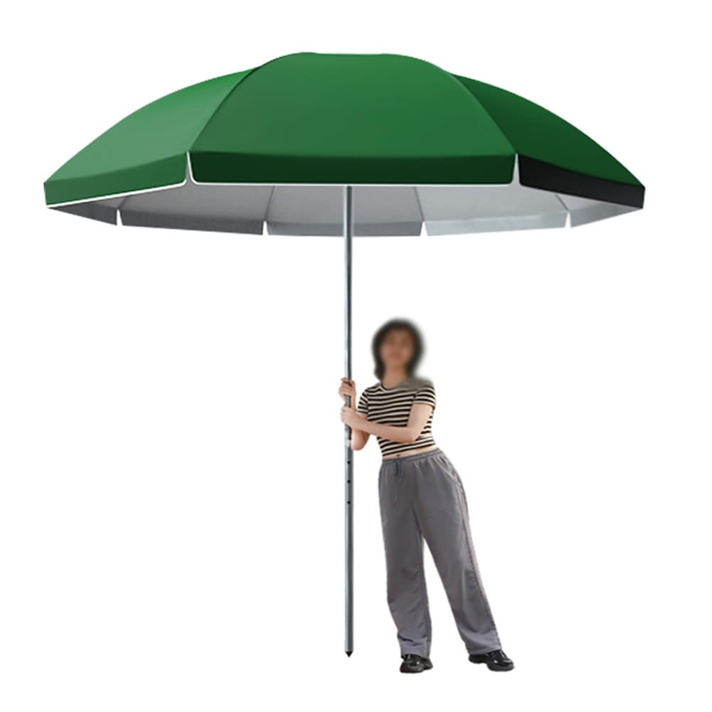Parasol Tarasowy Z Filtrem Uv I Parasolem Basenowym Z Żelaznym Drążkiem, Parasol Zewnętrzny Z Korbą,Green-2.2m/7.2ft