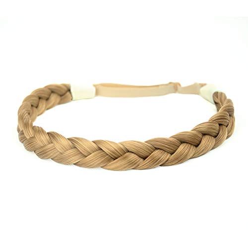 DIGUAN Synthetic Hair Braided Headband Classic Chunky Wide Plaited Braids Elastic Stretch Hairpiece