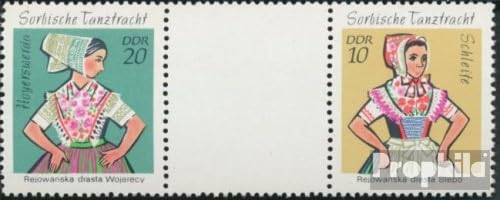 Sellos DDR WZ14I MNH 1971 Sorbia Prophila sin marcas de fijasellos para álbum