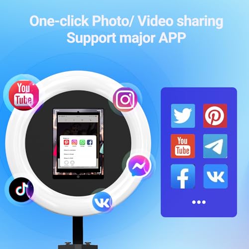 Portable Photo Booth Stand Shell with Flight Case, Fits for 12.9in 11in 10.9in 10.2in Ipad,Selfie Photo Booth with ChackTok PhotoBooth VIP Member,Ideal for Parties,Wedding and Events - Image 5