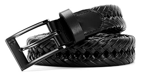 Braided 1 1/8" Genuine Leather Belt Men Casual Woven Dress Pants Executive2