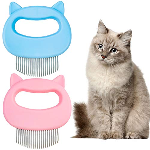 2PCS Cat Comb Cat Shell Comb Pet Hair Removal Comb Pet Massage Comb Cat Grooming and Painless Deshedding Matted Tangled Hair for Cats and Dogs