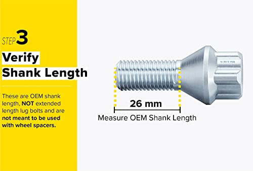 4Pcs Locking Silver Lug Bolts 12X1.5 With 2 Socket Keys (26Mm Oem Shank Length) Cone Seat Compatible With Bmw 128I 135I 318I 320I 325I 328I 335I M3 525I 528I 530I 535I M5 Z3 Z4 E36 E46 E60 E90 E92 E93 #TOP4