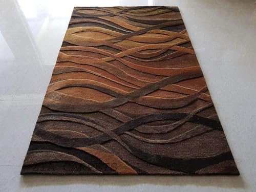 Image of zia carpets Hand Tufted Woollen Modern Collection Bedroom & Living Room Carpet Size 4 x 6 feet