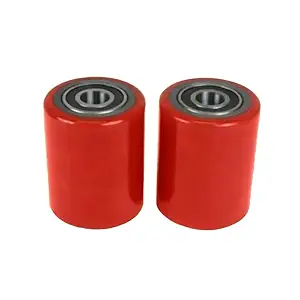 BRUSH HOUSE Heavy Machines & Hand Pallet Trucks Heavy Duty 70 x 80 mm PU & CI Roller Wheel with Bearings (Pack of 2)